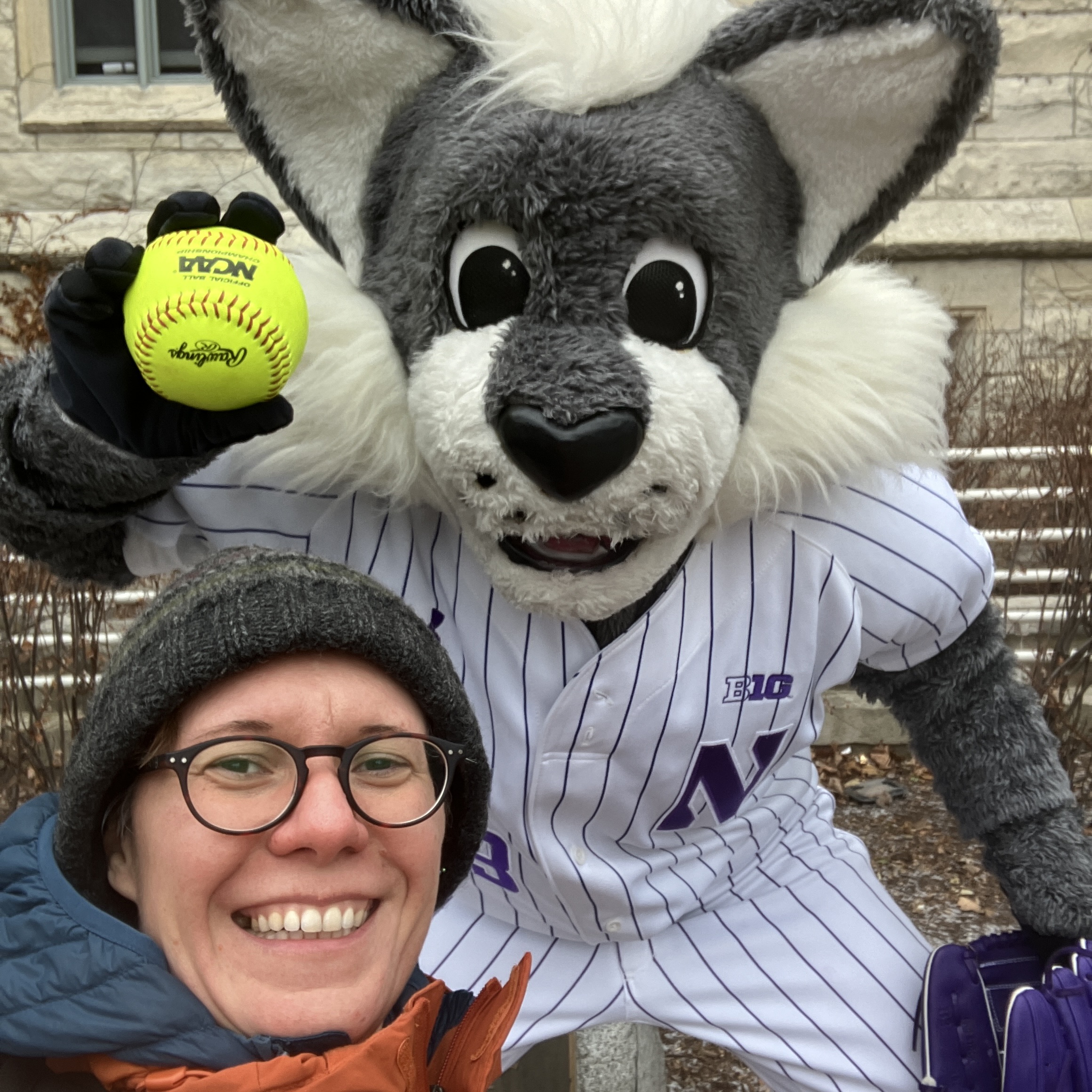 Prof. Esener with Willie the Wildcat